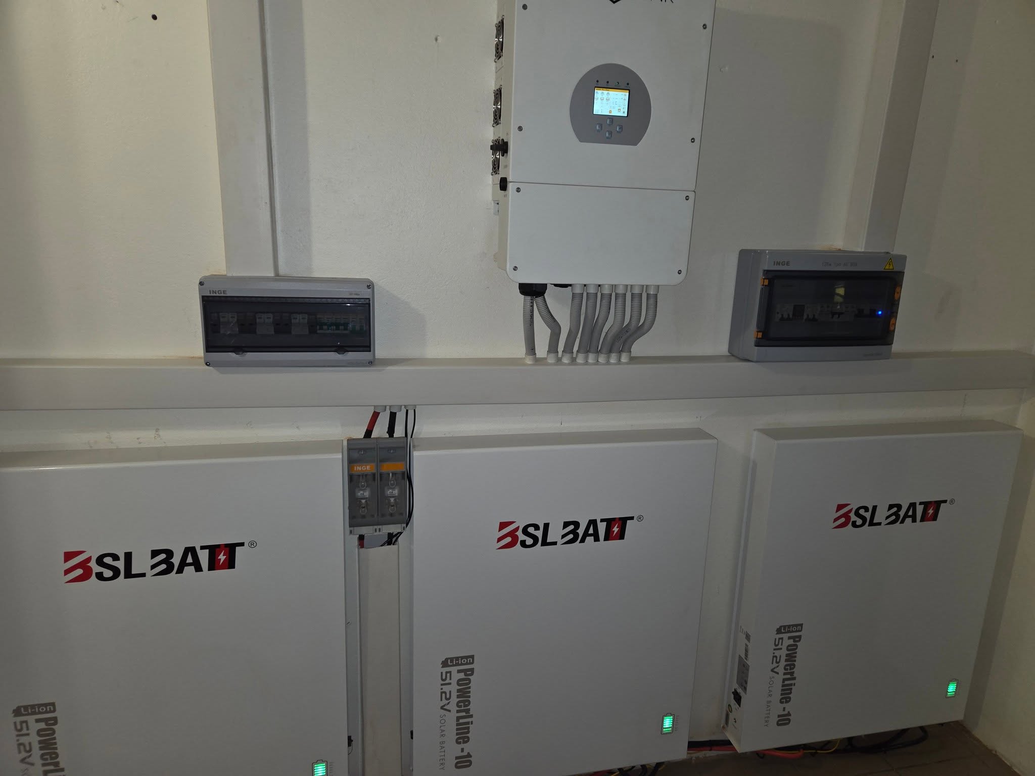 Completed ground-mounted solar installation overview