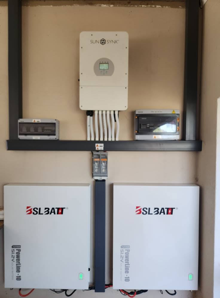 SunSynk inverter and 20kWh lithium battery bank